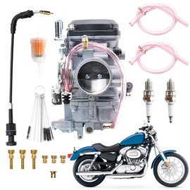 Carburetor and Choke Cable Fit Harley Davidson Dyna Electra Glide Fatboy Softail Sportster 1200 XLH1200 Sportster 883 XL883 XLH883 27490-04 CV40 Carb.Repalces#27031-95, 27035-92A, 27038-92.