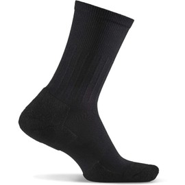 thorlos unisex adult Dxu Lite Cushion Crew Dress Sock, Black, Large US