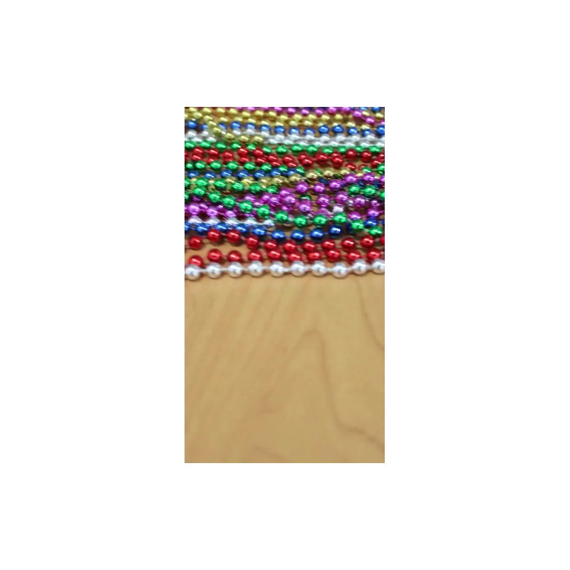 48 Collar Bolitas Mardi Gras Brilloso Batucada Fiesta Boda