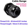 Gebildet 30Pcs PG13.5 Cable Gland, Plastic Waterproof Adjustable 6.0-12mm Cable