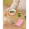 ZENS Matcha Set Pink, 6pcs Japanese Matcha Kit, Ceramic Matcha