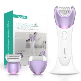 VOYOR Depiladora para mujer, depiladora inalámbrica para mujeres, dispositivo de depilación 3 en 1 para piernas y brazos con 30 pinzas, afeitadora elé