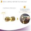 Ice Maker Water Line Brass Compression Tube Fitting, Union, 5/16”