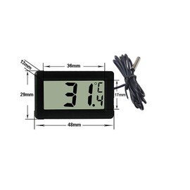 Digital Fridge Thermometer Mini Digital Aquarium Thermometer Temperature Gauge with Waterproof Probe Digital LCD Thermometer Temperature Monitor (Black)