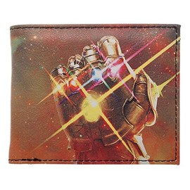 Thanos Gauntlet with Infinity Stones Nylon Printed Bi Fold Wallet, Space All Over Print, Avengers Infinity War Theme