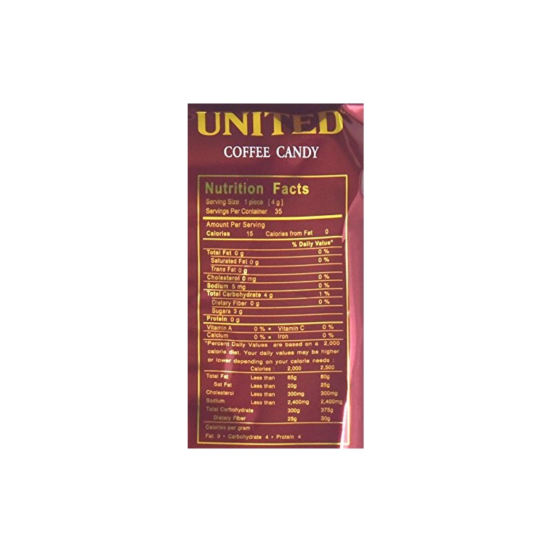 United Coffee Candy 4.94oz - 3 Bags of 4.94oz ea