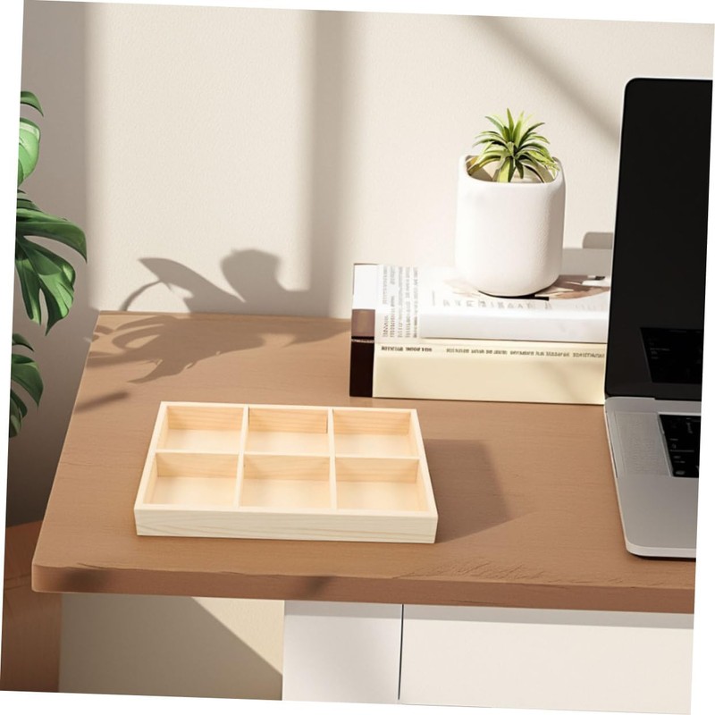 Zerodeko Wooden Storage Divider Box with Compartments Stylish Organizer for