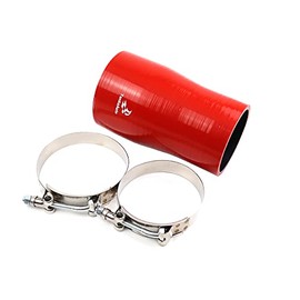 TenkeAuto - Acoplador de manguera de silicona de 6 pulgadas de largo y alto rendimiento reforzado de 4 capas de 3 a 3.25 pulgadas de diámetro interno con abrazadera de tornillo SS T (3 a 3.25 pulgadas