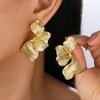Gold Chunky Dangle Earrings for Women, Gold Plated Irregular Leaf