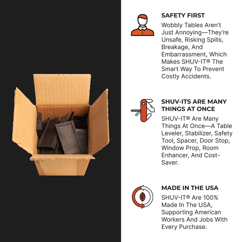 Shuv-It Flexible Plastic Shims (Black 25 Pack) - Leveling Shims