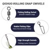 QISHUO Barrel Stainless Snap Swivels Strength Saltwater Lure Connector Fishing