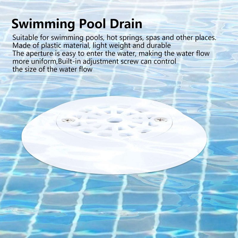 Folanda Floor Drain, Plastic Pool Drain with Anti-Blocking Grid, Durable