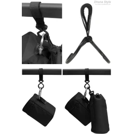 Bundle Fixed Hanging Velcro Clip Holder Velcro Magic Band Lightweight Compact Hanger Hook & Screw Lock Carabiners (Set of 2)