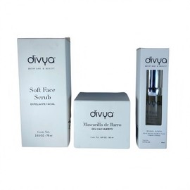 Divya Kit Rutina Cuidado Piel Exfoliante Limpiador Hidratante Cosmetiquera Regalo