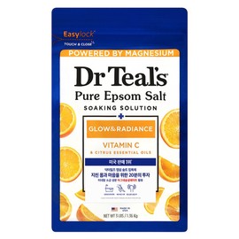 Dr. Teal's Pure Epsom Salt Bath Salt Vitamin C Citrus, 1 unit, 1.36kg / 닥터틸즈 퓨어 엡섬 솔트 입욕제 비타민C 시트러스, 1개, 1.36kg