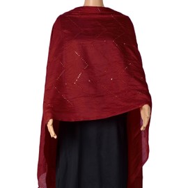 Chandrakala Cotton Dupatta for Women, Shawl Scarf Wrap Chunni,Maroon (D254MAR)