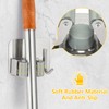 YUWANTING Stainless Steel Broom Holder, Self-Adhesive, 4 Gripper Positions, 4