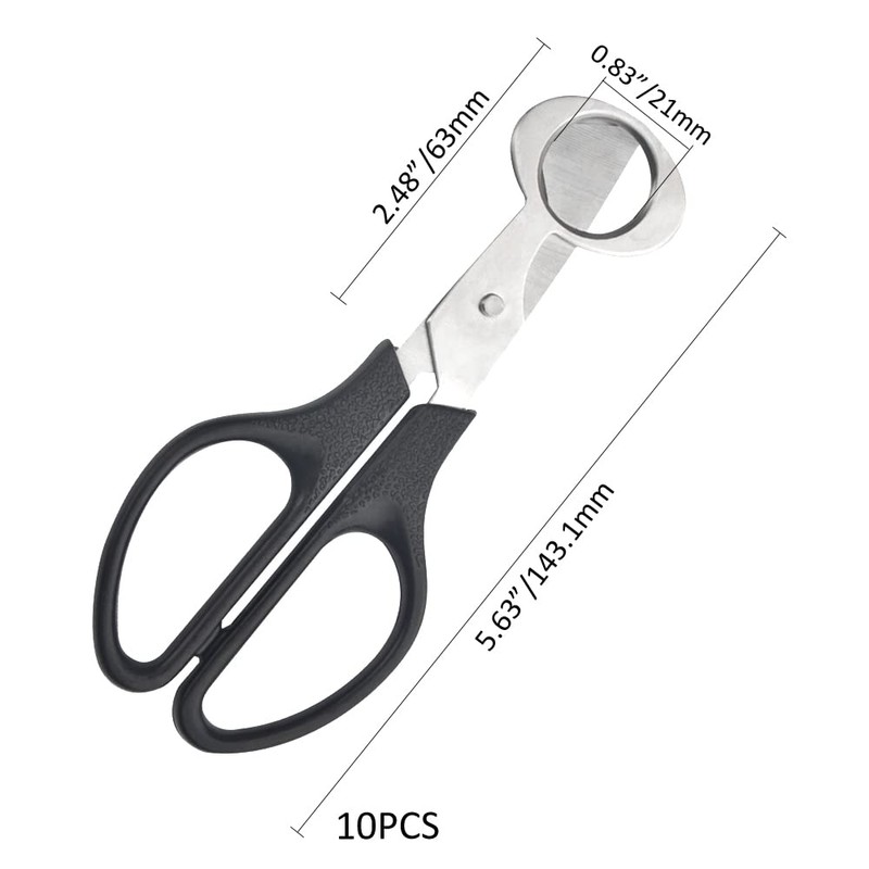 XINMEIWEN 10Pack Stainless Steel Quail Egg Cutter Scissors Quail and