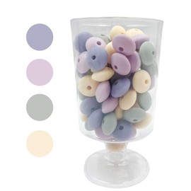 DIY Slicone Lentil Purple Beads 12 mm 50 Pieces DIY Accessories Loose Jewellery Beads