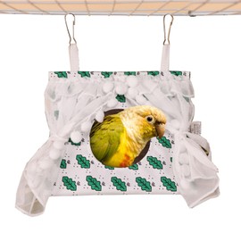 Hammock Nest for Small Birds, Summer House Cage Tent Perch Stand Swing for Small Pets, Parrots, Parakeets, Puffs, Doves, Lovebirds and More (M)