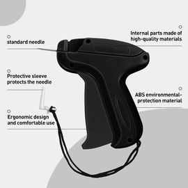 HUYUE HUYUE Etikettierpistole Etikett Pistole Etikettiergerät Kleidung Heftpistole Faltensteckpistole mit 5 Ersatznadeln 5000 Heftfäden (Schwarz)