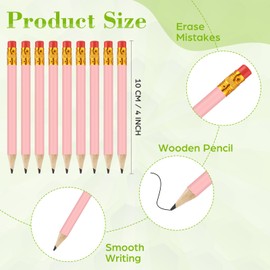 50 Pcs 4 Inch Mini Golf Pencils with Erasers Bulk Pack of Wooden Pencils for Parties Weddings School and Offices (Pink)
