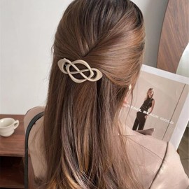 mtuihfo 5 Pcs Flat Hair Clips, Hollow Curved French Barrette Hair Clip, Strong Hold Flat Claw Clips for Women Thick Fine Hair