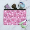 Cute Chocolate Valentine Donut Pink Hearts Makeup Cosmetic Bag Organizer