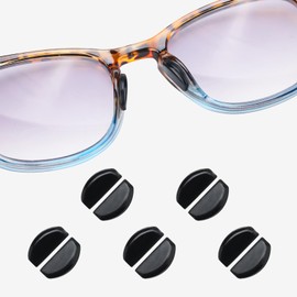 Omnful Eyeglass Nose Pads, 2mm Thk., Anti Slip Soft Adhesive Silicone Nose Pads with Super Sticky Backing, Glasses Nose Pad for Glasses, Sunglasses and Eye Wear (5 Pairs Black)