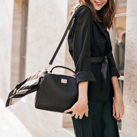 Amabro Adjustable Shoulder Strap, 70-130 cm, Women's Leather Shoulder Strap, Black Bag Strap for Women, Bags, Handbag, Shoulder Bag, Adjustable Length