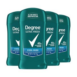 Degree Men Ultra Fresh Cool Rush Antiperspirant Deodorant Stick, Pack of 4 – 48-Hour Sweat and Odor Protection, 2.7 oz Each