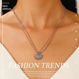 PNPGDYK Sun and Moon Necklace, Partner Chains, Stainless Steel Couple Necklace, Partner Gifts, Friendship Necklaces, Moon Sun Ying Yang Necklaces