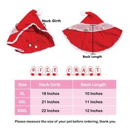 Pet Christmas Costume Red Cape with Colorful Pompoms for Dogs and Cats, Xmas and New Year Dress-up Cosplay (X-Large)