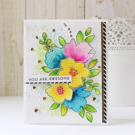 CrafTreat Reusable Flower Stencils for Painting on Wood, Wall, Tile, Canvas and Floor - Flower Fusion Positive Dots and Flower Fusion Negative Dots - 2 Pcs - 6x6 Inches Each - DIY Craft Stencils