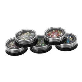 Outanaya DIY Nail Art Charms Set 5 Boxes of Rhinestones Jewelry Flower Decorations