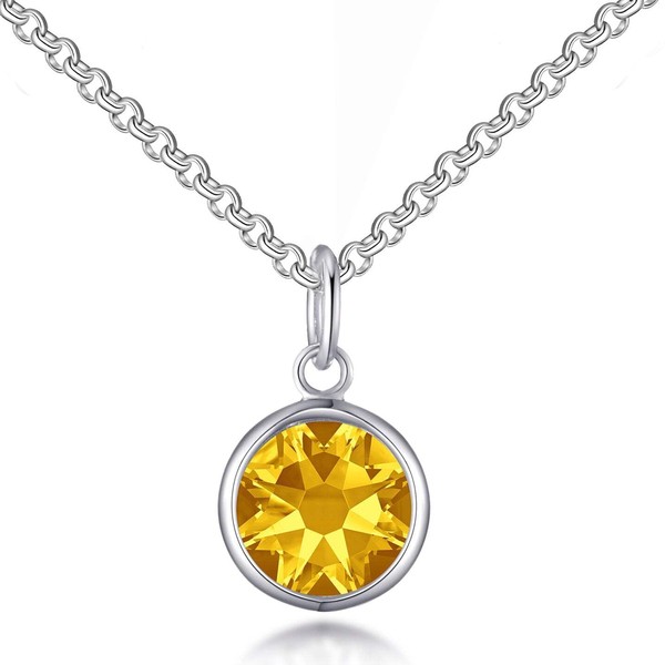 Philip Jones Yellow Crystal Necklace Created with Zircondia® Crystals