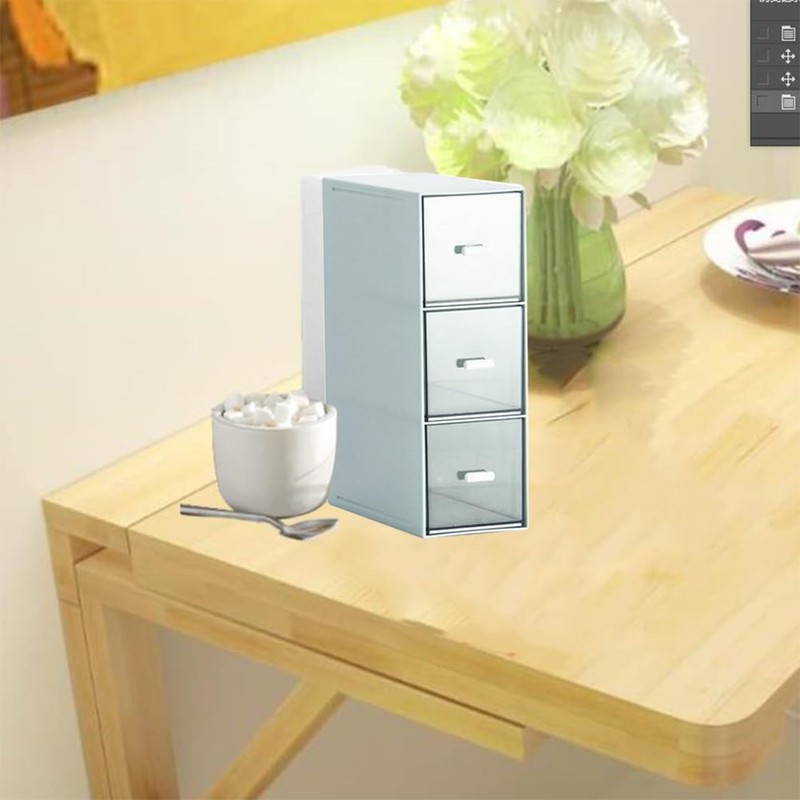 Kitchen Organiser with 3 Drawers, Storage Box for Tea Bags,