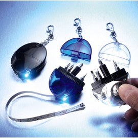 Set of 3 Mini Screwdrivers with LED Light – Handy Keyring Precision Screwdriver DIY Tool with 4 Interchangeable Heads, 100cm Tape & Torch – Each Measure 5 x 5.5X 1.5cm