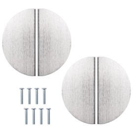 MOROBOR Half Moon Drawer Handles, 4PCS Brushed Nickel Semi Circle Pulls Aluminum Alloy Wardrobe Drawer Hardware Modern Simple Double Hole Handle for Drawer Cabinet Wardrobe