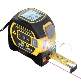 Daconovo Telémetro láser 3 en 1, Regla de Cinta métrica de 5 m, Pantalla LCD con retroiluminación, medidor de Distancia, Dispositivo de medición de Ed