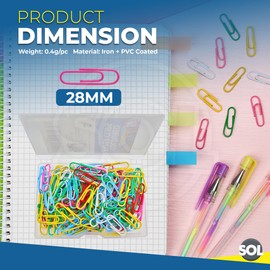 175pk Coloured Paper Clips 28mm in Storage Box | Small Paperclips Coloured | Paper Clips Metal in Storage Box | Small Paper Clips | Durable & Vibrant Paperclip for Organizing & Office Needs