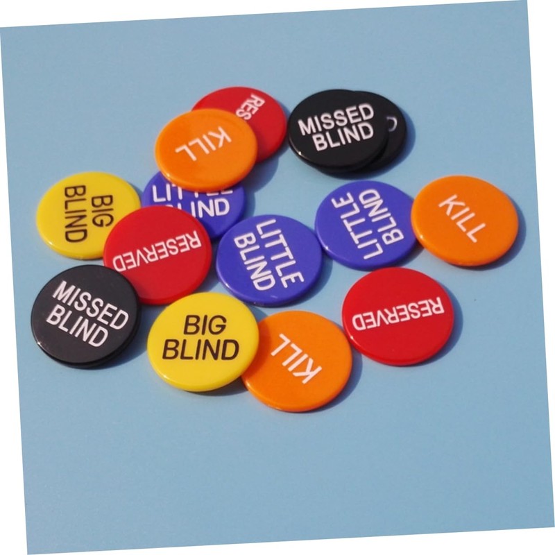Hohopeti 15Pcs Poker Buttons Includes Little Blind Big Blind Missed