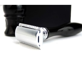 Luxury Men Grooming/Shaving Set(Synthetic Hair Brush DE Safety Razor) Gifts for DADS