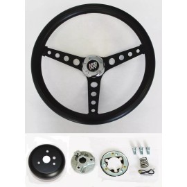 GTGRT 1967-1968 Buick Skylark Riviera GS Black on Black Spokes Steering Wheel 14 1/2"