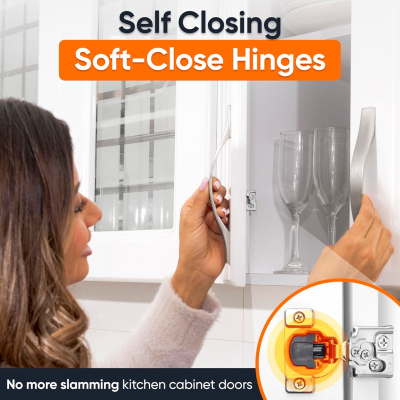 Decobasics 60 Pack Soft Close Cabinet Hinges – 1/2" Overlay