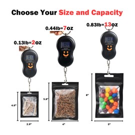 350 PCS 5x8 Mylar Bags with Clear Window Ziplock Packaging Smell Proof Mylar Bags for Food Storage, Packaging Bag for Candy, Cookies and Small Jewelry, Resealable Matte Black Mylar Bag