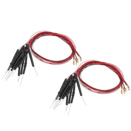 PATIKIL 0805 Pre-Wired Micro LED, 24 Pcs 3-6V Pre-soldered Mini Light Emitting Diodes Surface Mount Device for Model Building, DIY, Science Projects, 9.8" Length, Warm White