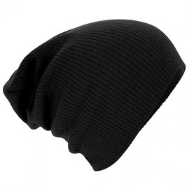 Beechfield Slouch Beanie Hat Soft Ribbed Knit 100% Soft-Feel Acrylic "5 Colours"