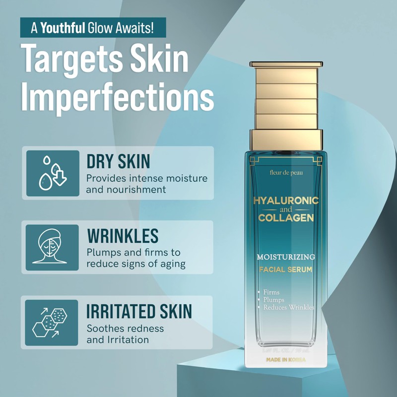Fleur De Peau Hyaluronic Acid Serum For Face with Collagen