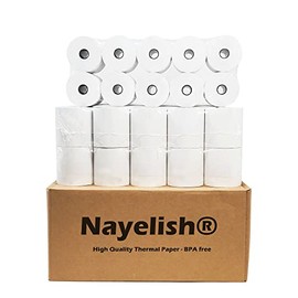 Nayelish (50 Rolls) 3 1/8 x 230 Thermal Paper Receipt Rolls POS Fits All Cash Register Printers Star Micronics SCP700 TSP100 TSP300 TSP400 TSP500 TSP600 TSP 700 TSP2000 CT S300 BPA Free